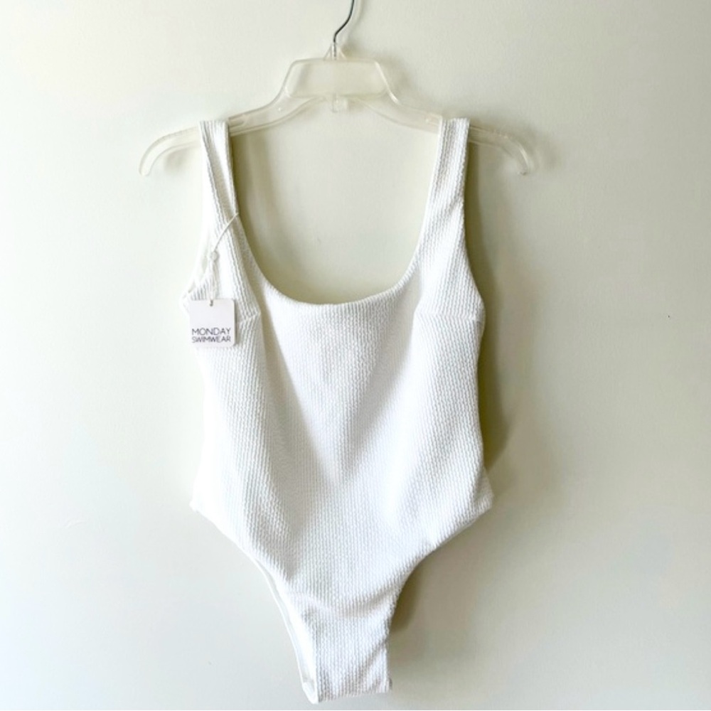 Monday Swimwear White Scoop Back One-Piece Swimsuit - Picture 4 of 10